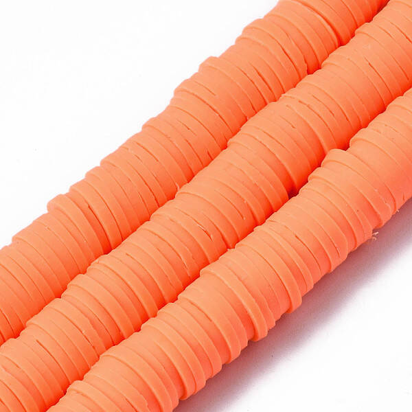 Flat Round Handmade Polymer Clay Beads
