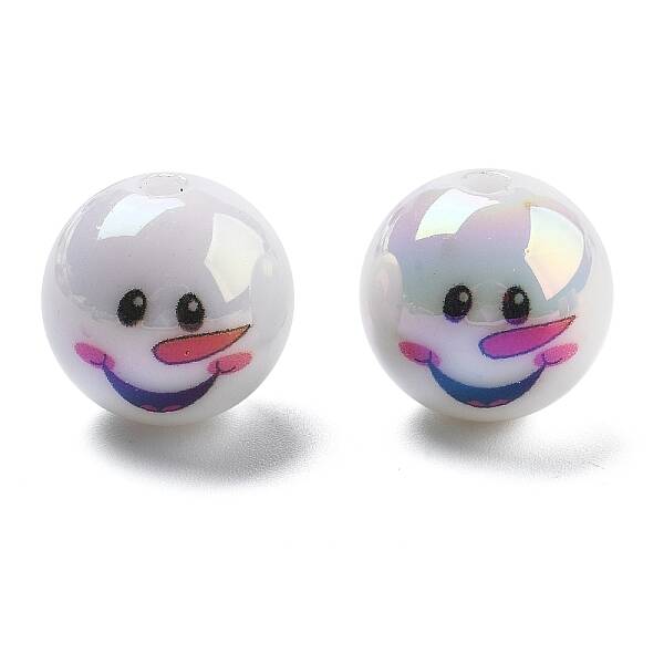 Christmas Theme UV Plating Acrylic Beads