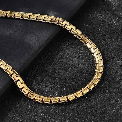 6MM 304 Stainless Steel Box Chain Necklaces for Men