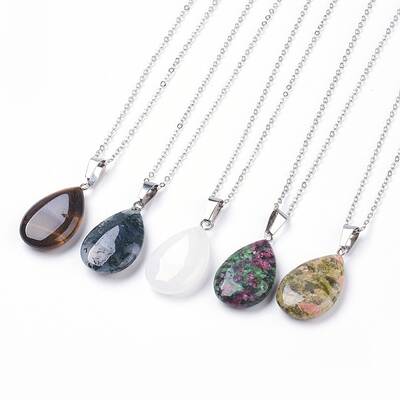 Natural & Synthetic Gemstone Pendant Necklaces