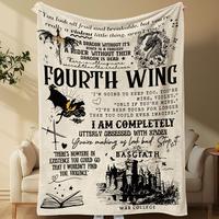 Dragon Pattern Blanket, 1/2 Counts Soft Throw Blanket, Letter Print Blanket, Halloween Design Decor Warm Napping Blanket for ...