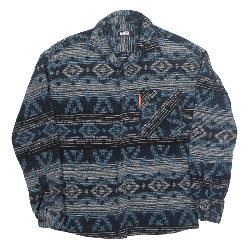 PLUSH POSH Mens Flannel Shirt Black Striped Long Sleeve S