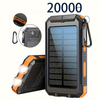 Solar Power Bank 20000mAh Portable Charger with 2 USB Ports & LED Flashlights for Camping & Outdoor Activities TE1698455