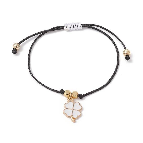 Alloy Enamel Clover Charm Bracelet