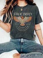 Women's Letter & Eagle Print Round Neck Tee, Vintage Trendy Casual Short Sleeve T-shirt for Daily Wear, Ladies Summer Clothes...