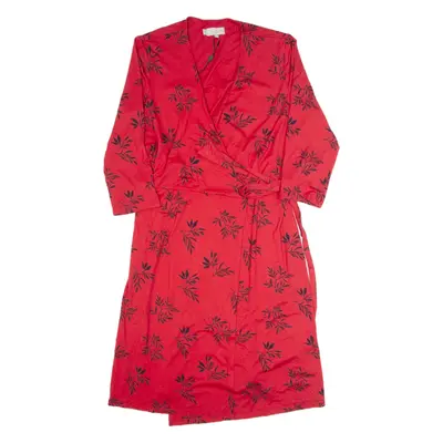 HOBBS LONDON Womens Wrap Dress Red Floral Midi UK 18