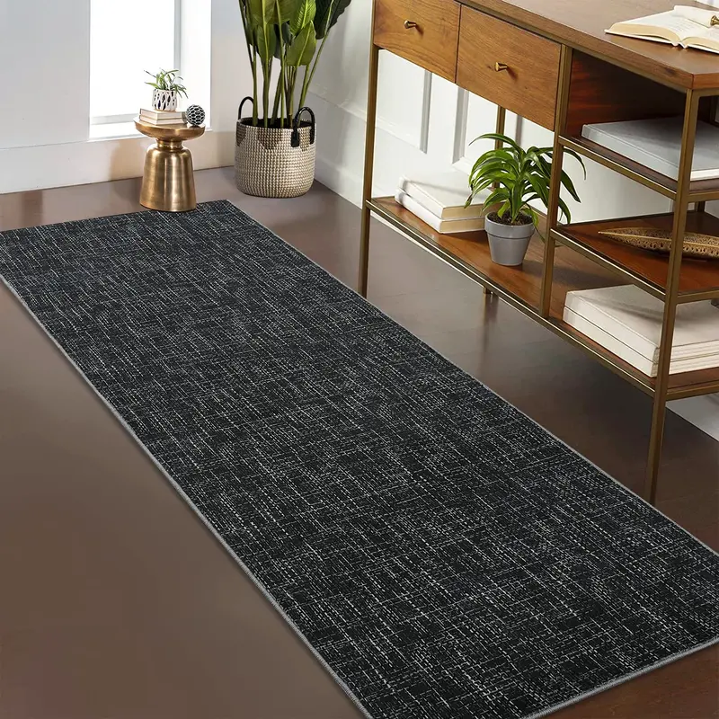 Garvee Runner Rug 2x6 Black Modern Abstract Low Pile Non-Slip Machine Washable Fade-Resistant Durable for Hallways Entryways ...