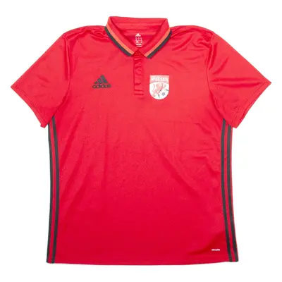 ADIDAS Weezen Football Mens Polo Shirt Red XL