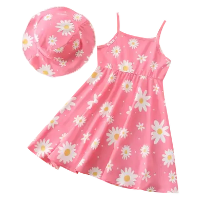 Summer Girls' Floral Print Dress Children's Casual Dress Spring Summer Trendy Hot-Selling Little Girls' Fashionable Versatile...
