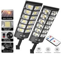 Solar Street Light Outdoor Solar Parking Lot Light, LED Wide Angle Lamp with Motion Sensor IP67 Waterproof Commercial Lightin...