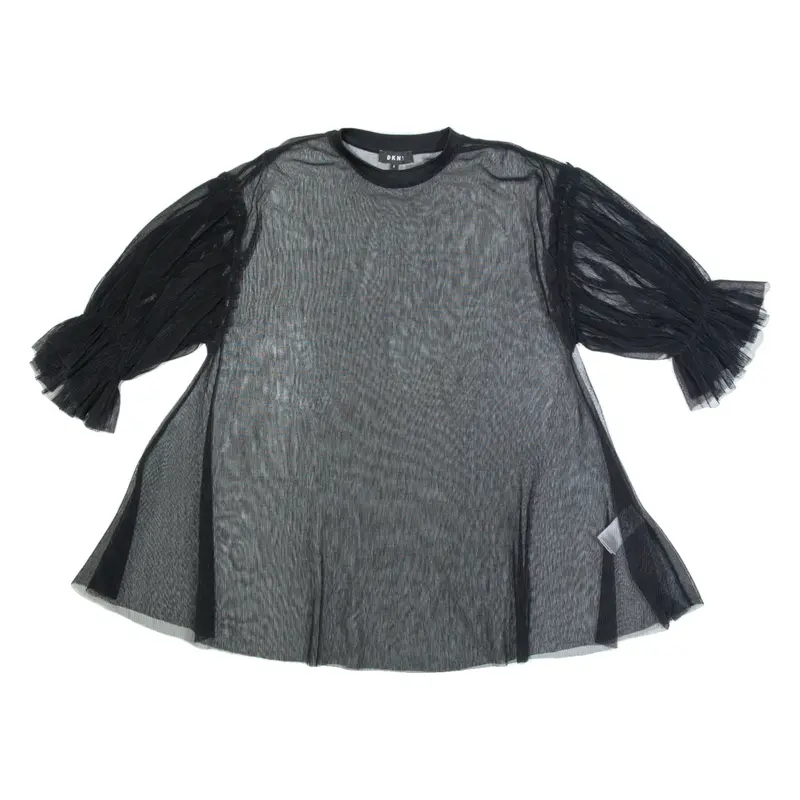 DKNY Sheer Womens Top Black UK 8