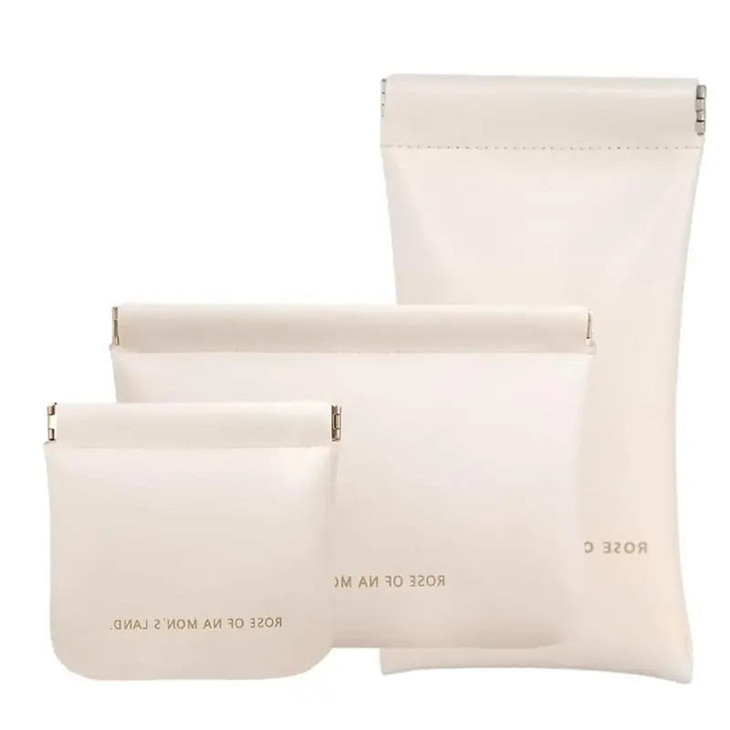 3 Counts Set Small Makeup Bag For Women,Mini Travel Storage Pouch,Elastic Open-Close Storage Bag,Waterproof Organizer Bag For...