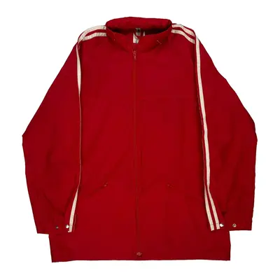 Adidas Track Jacket - Large Red Nylon