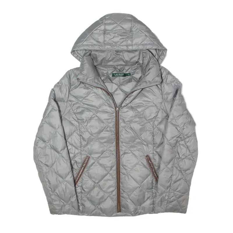 LAUREN RALPH LAUREN Packable Down Insulated Puffer Jacket Grey Womens M