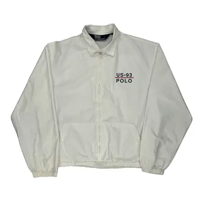 Rl-93 Polo By Ralph Lauren Graphic Jacket - Medium White Cotton