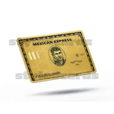 Joaquin guzman mexican express debit card sticker