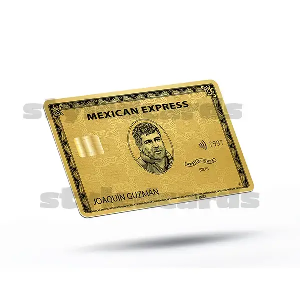 Joaquin guzman mexican express debit card sticker