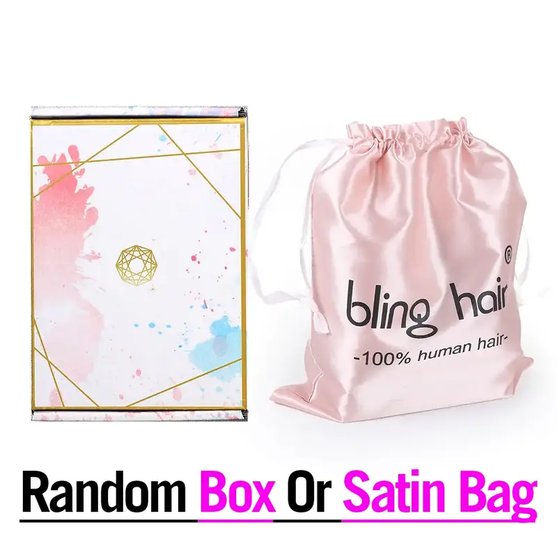 1 Piece Package Box Or Satin Bag For Human Hair Wigs Bling Hair Fashion