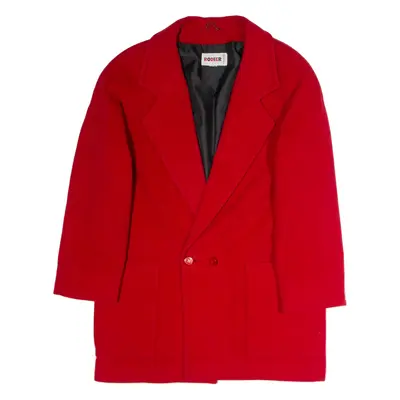 RODIER Womens Overcoat Coat Red Wool 90s L