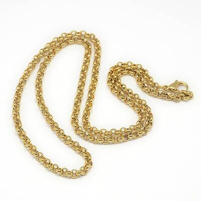 Trendy Unisex 201 Stainless Steel Cross Rolo Chain Necklaces