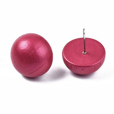 Painted Half Round Schima Wood Earrings for Girl Women