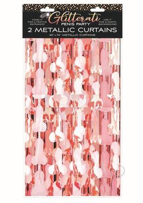 Glitterati Penis Foil Curtain Set Of 2