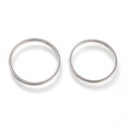 Non-Tarnish 304 Stainless Steel Plain Band Rings