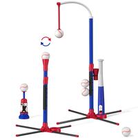 3-in-1 Baseball Set for Kids 3-5 - Tee Ball Stand, Hanging Tee, Ball Launcher and 6 Softballs - Adjustable Height, Indoor/Out...