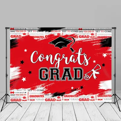 You Did It Stars Red Brush Grad Backdrop For Photo - Aperturee