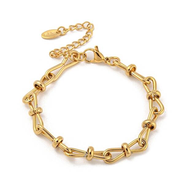 201 Stainless Steel Bowknot Link Chain Bracelets