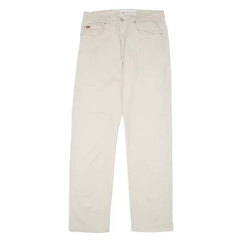 LEE COOPER Mens Twill Trousers Cream Regular Straight W32 L31