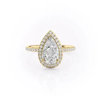 Sterling Silver with Yellow Gold Plated Moissanite Engagement Ring