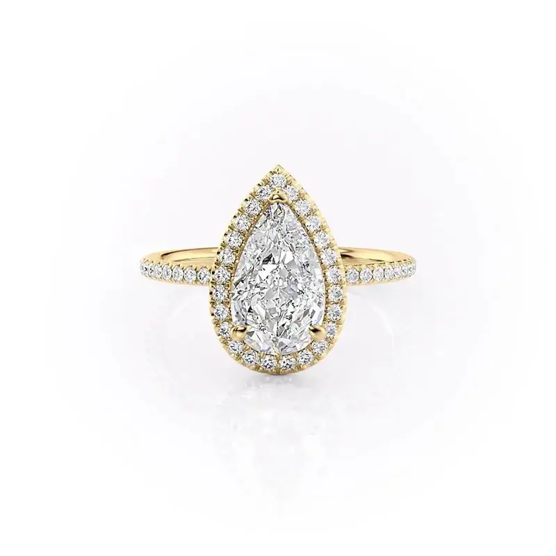 Sterling Silver with Yellow Gold Plated Moissanite Engagement Ring