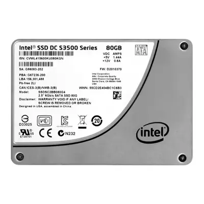 Intel SSDSC2BB080G4 | DC S3500 80GB Multi-Level Cell SATA 6Gb/s 2.5-Inch Solid State Drive