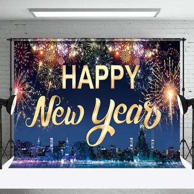 Aperturee City Night Happy New Year 2025 Photography Backdrop - Aperturee