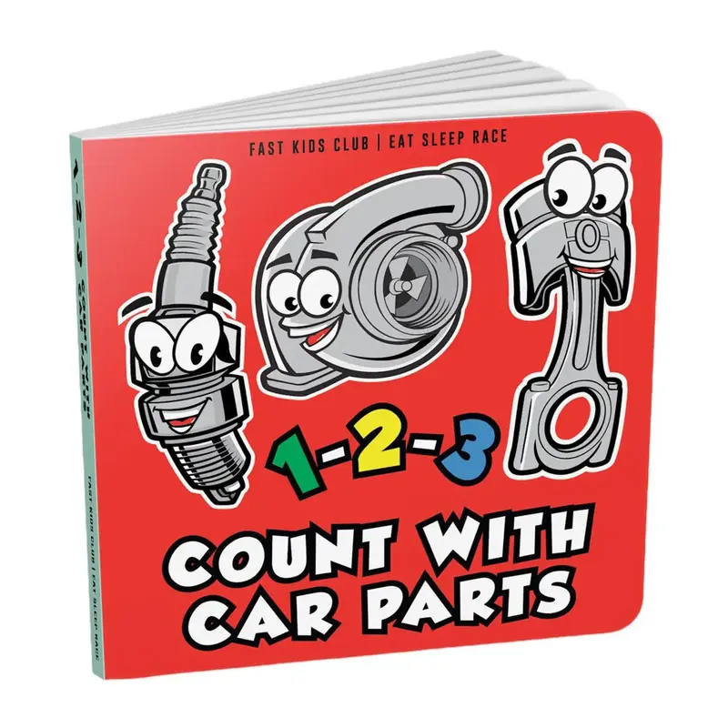 123 Count with Car Parts Book - For the next generation of racers, Start them young!