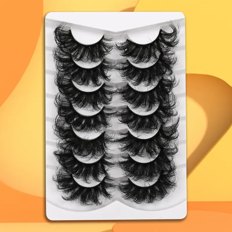 Fluffy False Eyelashes, Natural Look Cross Eyelash for Women, Curling Volumized Eye Makeup Strips Lashes for Eyelash Extensio...