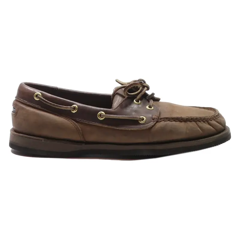 ROCKPORT Boat Shoes Brown Leather Mens UK 8.5