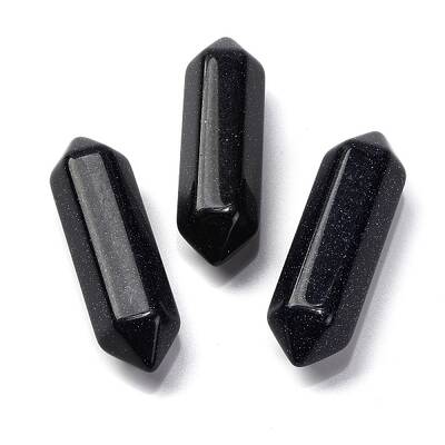 Synthetic Blue Goldstone Double Terminated Points