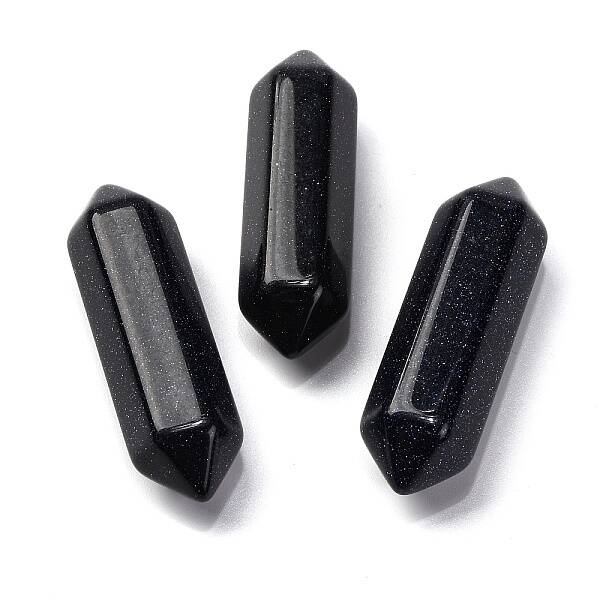 Synthetic Blue Goldstone Double Terminated Points