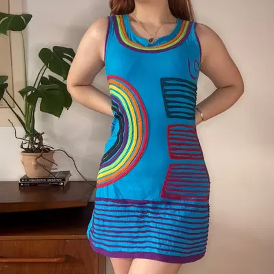 Unbranded Mini Dress - Medium Blue Cotton