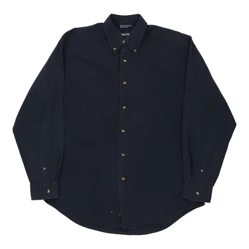 Nautica Shirt - Medium Navy Cotton