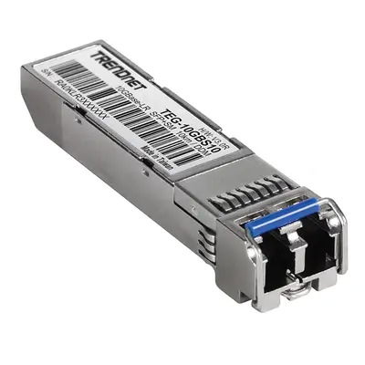 TEG-10GBS10 TRENDnet 10Gb/s 10GBase-LR SFP to RJ45 Single Mode Fiber 10km 1310nm LC Connector SFP+ Transceiver Module