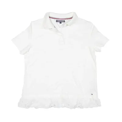 TOMMY HILFIGER Polo Shirt White Short Sleeve Girls XS
