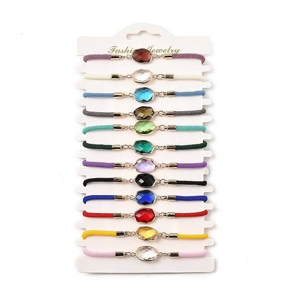 12Pcs 12 Colors Polyester Bracelets