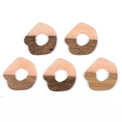 Opaque Resin & Walnut Wood Pendants