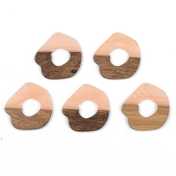 Opaque Resin & Walnut Wood Pendants