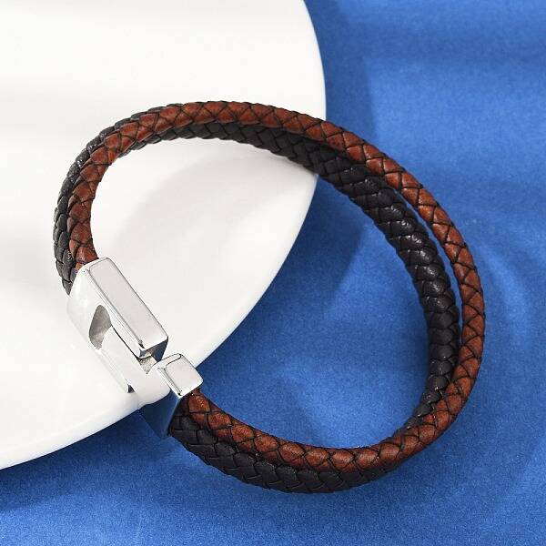 Braided Microfiber Leather Cord Bracelets for Women Men