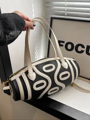 Women's Fashion Colorblock Shell Decorated Tote Bag, Casual Versatile Shoulder Bag for Daily Used, Trendy All-match Bag for C...