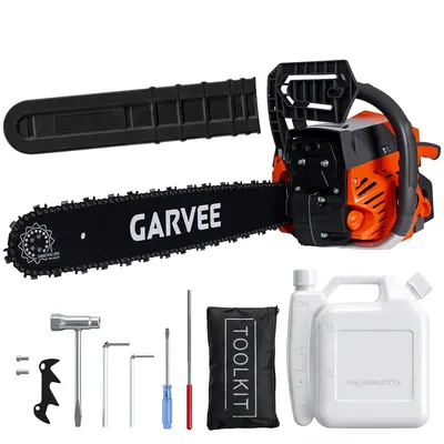 Garvee 18 Inch Gas Chainsaw 58cc 2-Stroke, 2.5KW Powerful Engine, Quick Start, Auto Chain Lubrication, Anti-Vibration, Wood C...